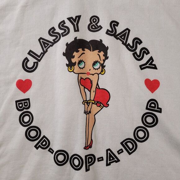 Betty Boop Pullover Hoodie Sweatshirt White Classy & Sassy Size 2XL XXL - Picture 4 of 9